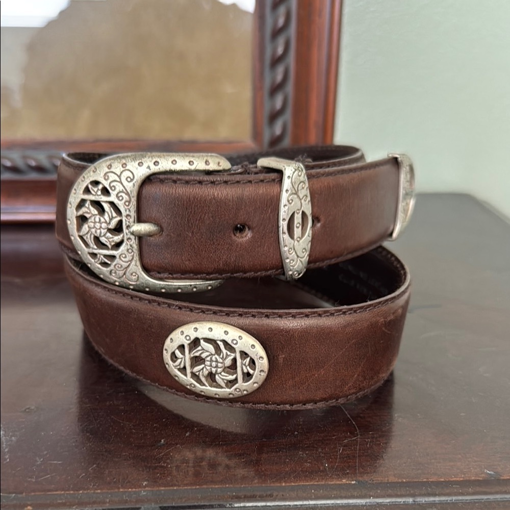 Liz Claiborne Brown Belt with Silver Accents